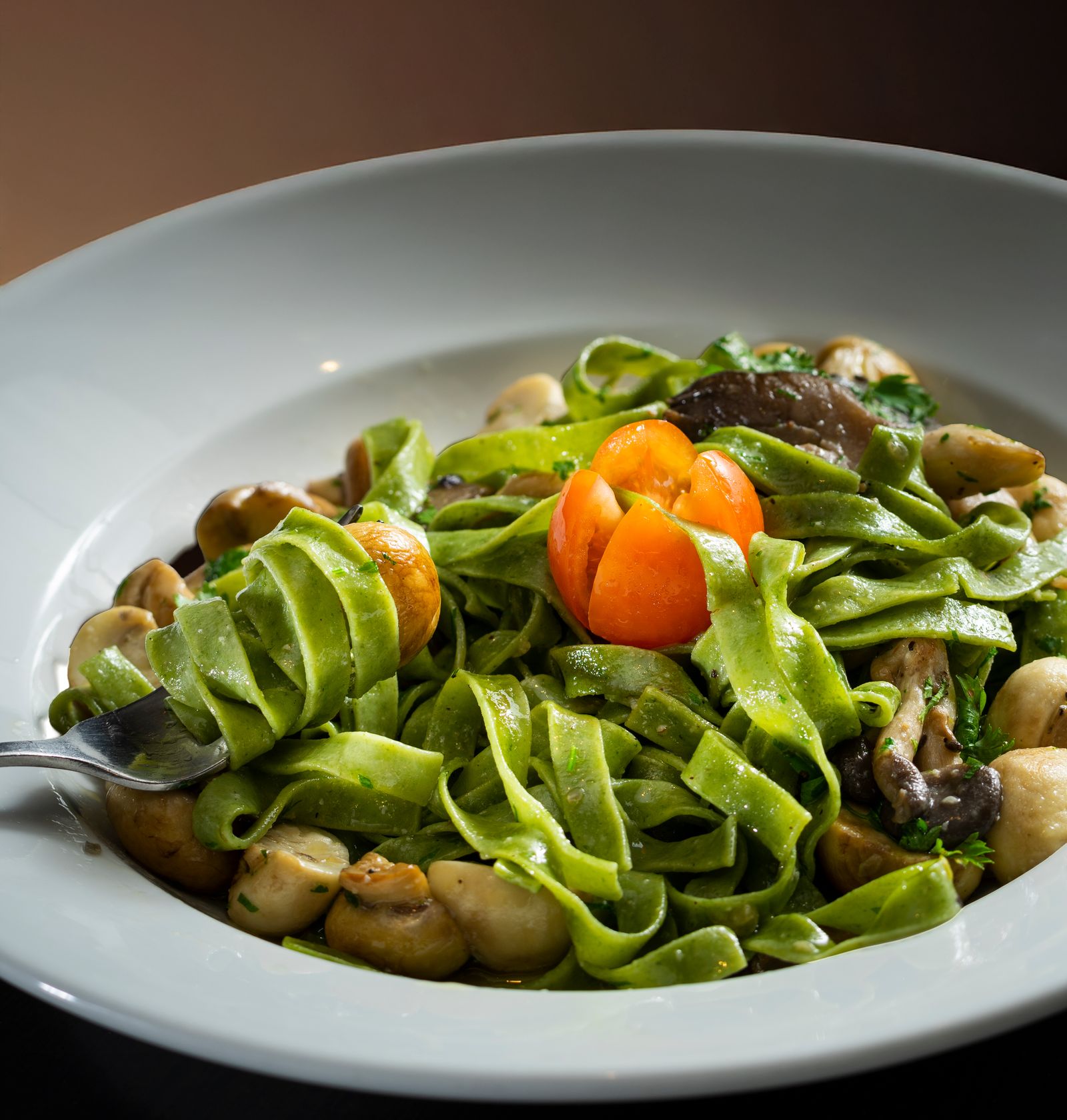 Pasta fresca con champiñones, Andiamo